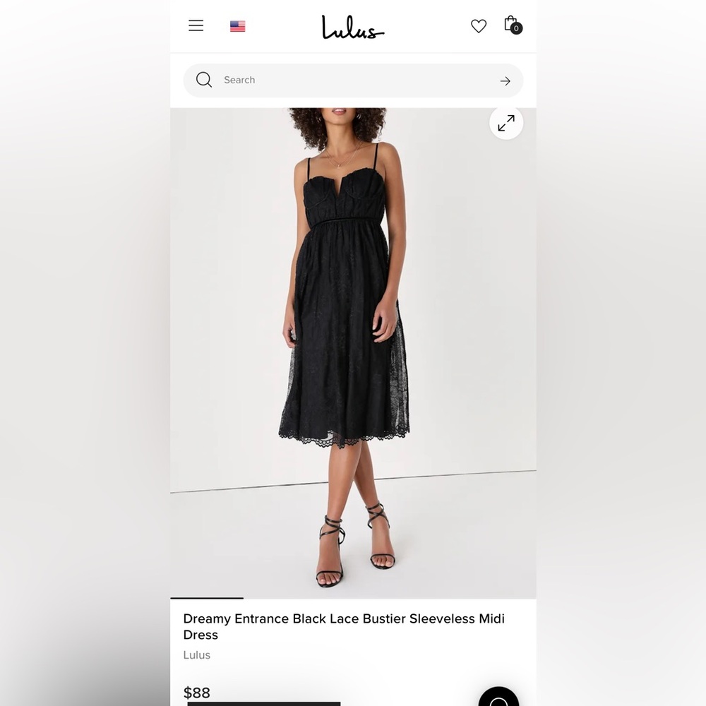 Lulu's Black Lace Midi Dress